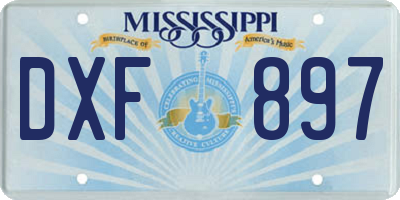 MS license plate DXF897