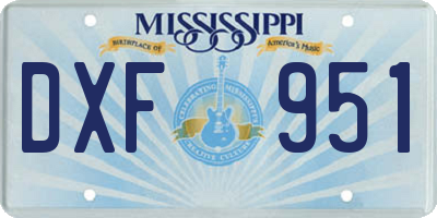 MS license plate DXF951