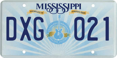 MS license plate DXG021
