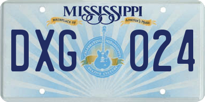 MS license plate DXG024