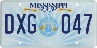 MS license plate DXG047