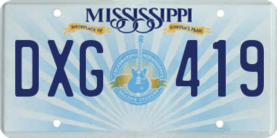 MS license plate DXG419