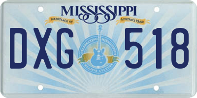 MS license plate DXG518