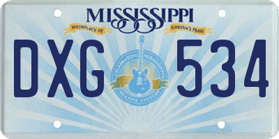 MS license plate DXG534
