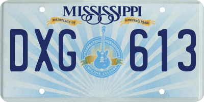 MS license plate DXG613
