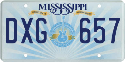 MS license plate DXG657