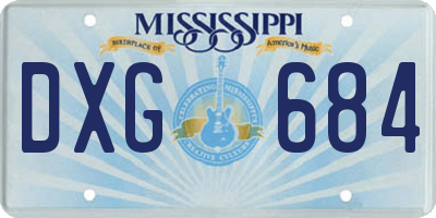 MS license plate DXG684