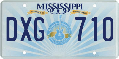 MS license plate DXG710