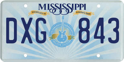 MS license plate DXG843