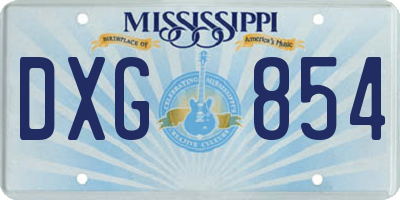 MS license plate DXG854