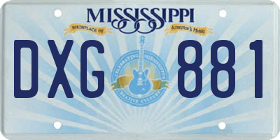 MS license plate DXG881