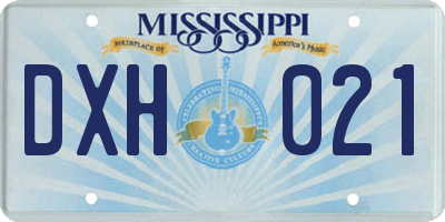 MS license plate DXH021
