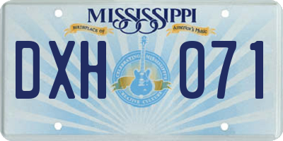 MS license plate DXH071
