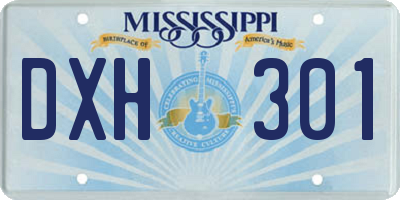 MS license plate DXH301