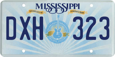 MS license plate DXH323
