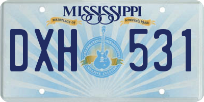 MS license plate DXH531
