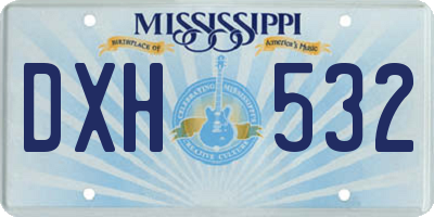 MS license plate DXH532