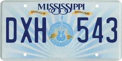 MS license plate DXH543