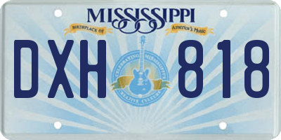MS license plate DXH818