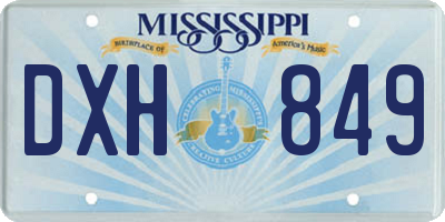 MS license plate DXH849