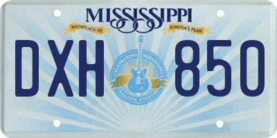 MS license plate DXH850
