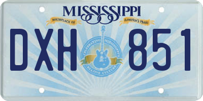 MS license plate DXH851