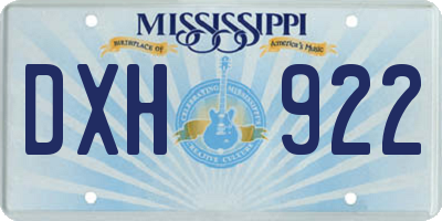 MS license plate DXH922
