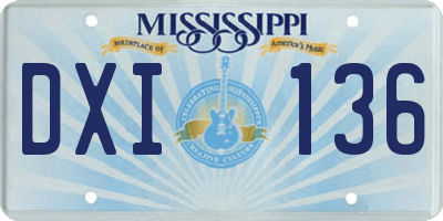 MS license plate DXI136