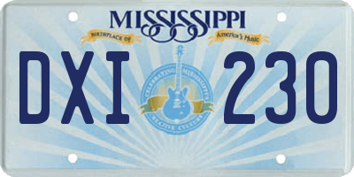 MS license plate DXI230