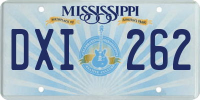 MS license plate DXI262