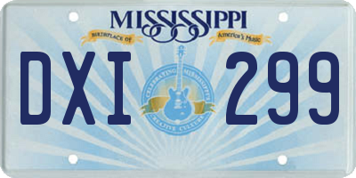 MS license plate DXI299