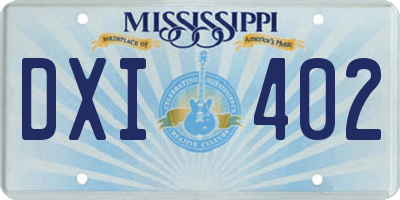 MS license plate DXI402