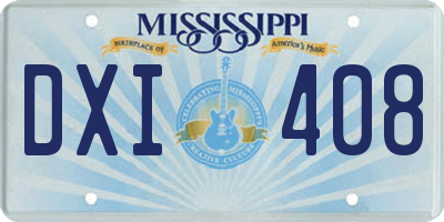 MS license plate DXI408