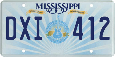 MS license plate DXI412