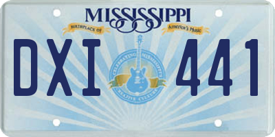 MS license plate DXI441