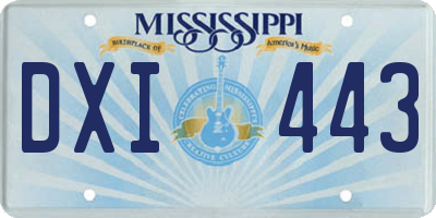 MS license plate DXI443