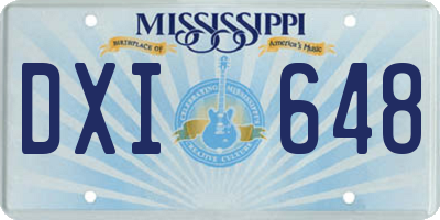 MS license plate DXI648