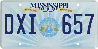 MS license plate DXI657
