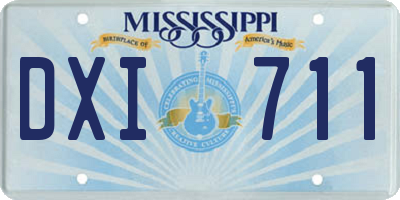 MS license plate DXI711