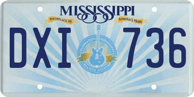 MS license plate DXI736