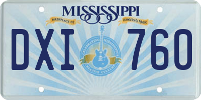 MS license plate DXI760