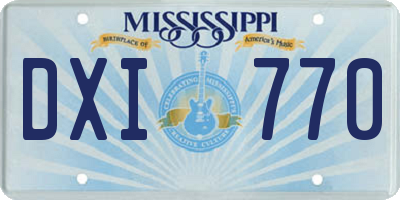 MS license plate DXI770