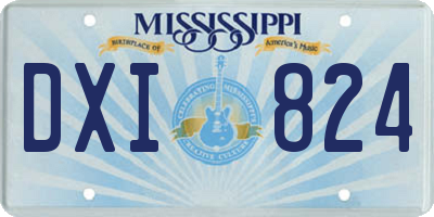 MS license plate DXI824
