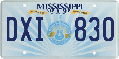 MS license plate DXI830