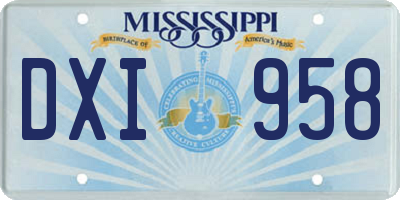 MS license plate DXI958