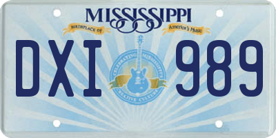 MS license plate DXI989