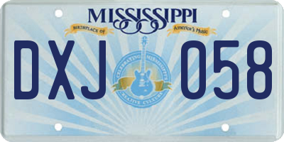 MS license plate DXJ058