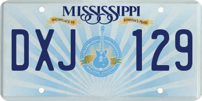 MS license plate DXJ129
