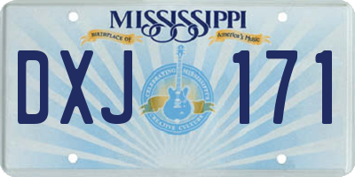 MS license plate DXJ171