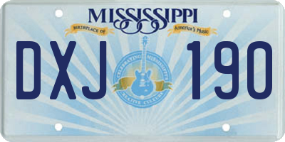 MS license plate DXJ190